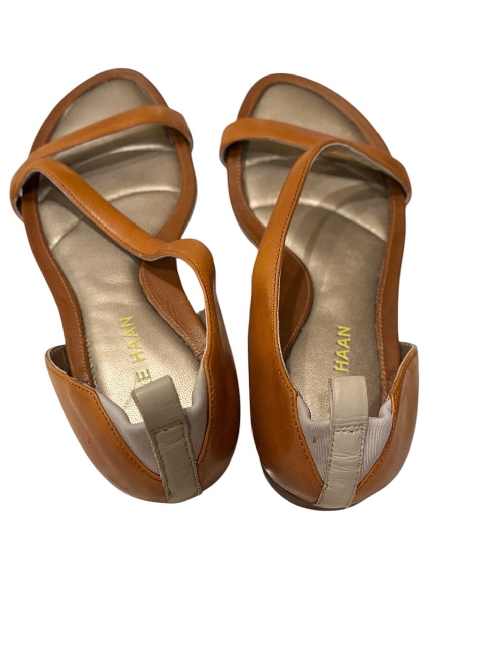 Cole Haan & Nike Cognac Leather Crisscross Strappy Vacation Summer Sandals sz 7 - Picture 5 of 16